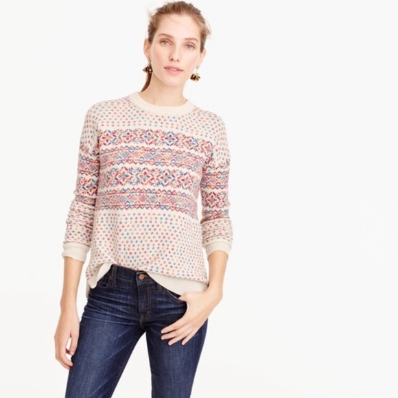 J. Crew Sweaters - J. Crew Fair Isle Wool Rainbow Crew Neck Sweater